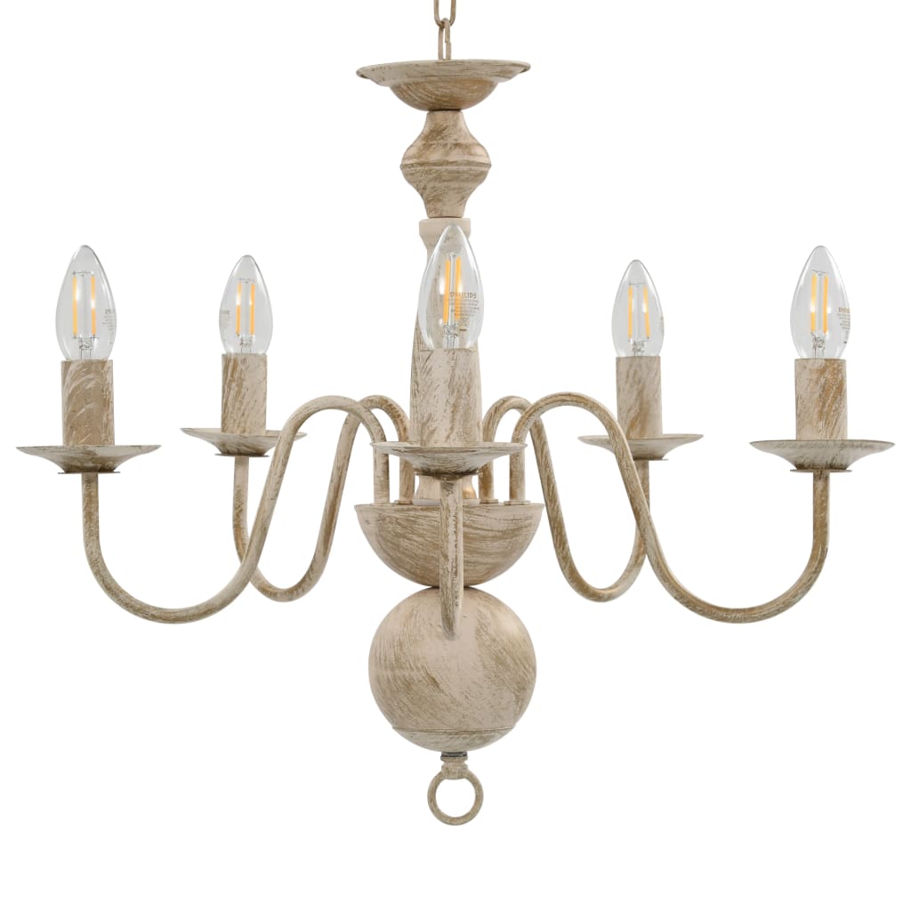 Chandelier Antique White 5 x E14 Bulbs- Chandeliers - HomeShopIreland - Home Shop Ireland - Chandeliers - Chandelier Antique White 5 x E14 Bulbs
