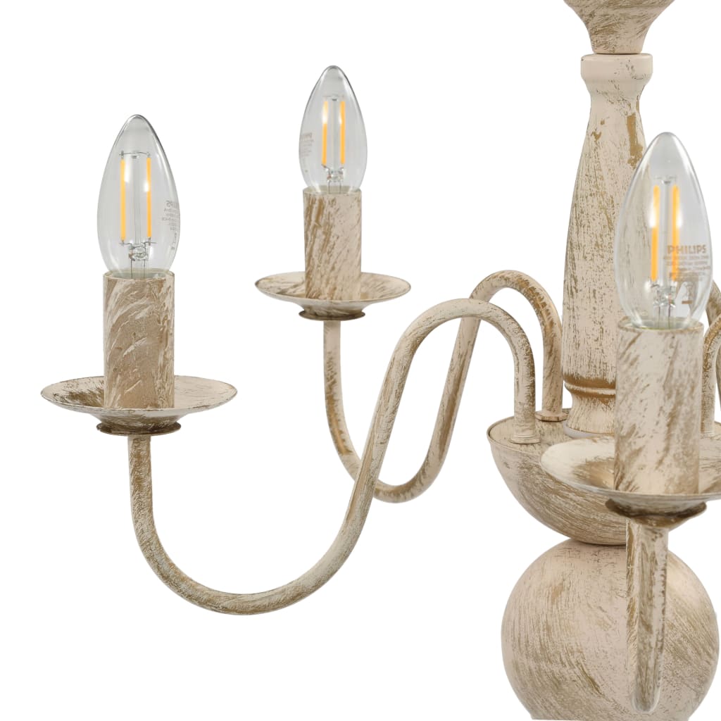 Chandelier Antique White 5 x E14 Bulbs- Chandeliers - HomeShopIreland - Home Shop Ireland - Chandeliers - Chandelier Antique White 5 x E14 Bulbs
