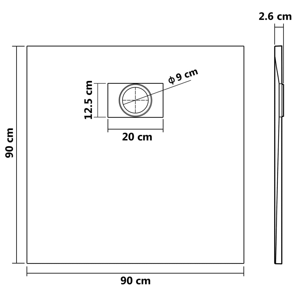 Shower Base Tray SMC White 90x90 cm- Shower Bases - HomeShopIreland - Home Shop Ireland - Shower Bases - Shower Base Tray SMC White 90x90 cm