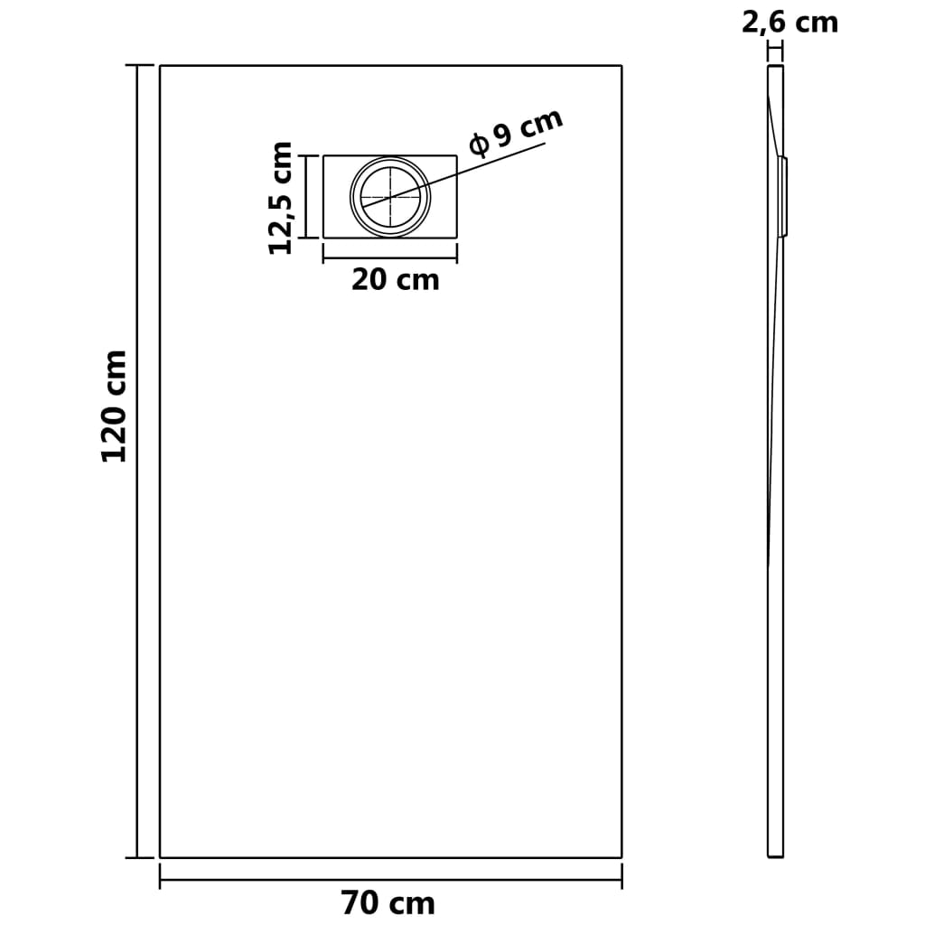 Shower Base Tray SMC White 120x70 cm- Shower Bases - HomeShopIreland - Home Shop Ireland - Shower Bases - Shower Base Tray SMC White 120x70 cm