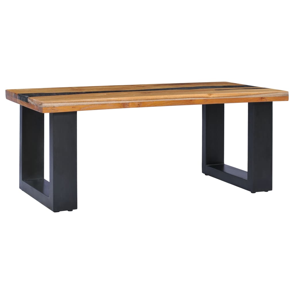Coffee Table 100x50x40 cm Solid Teak Wood and Polyresin- Coffee Tables - HomeShopIreland - Home Shop Ireland - Coffee Tables - Coffee Table 100x50x40 cm Solid Teak Wood and Polyresin