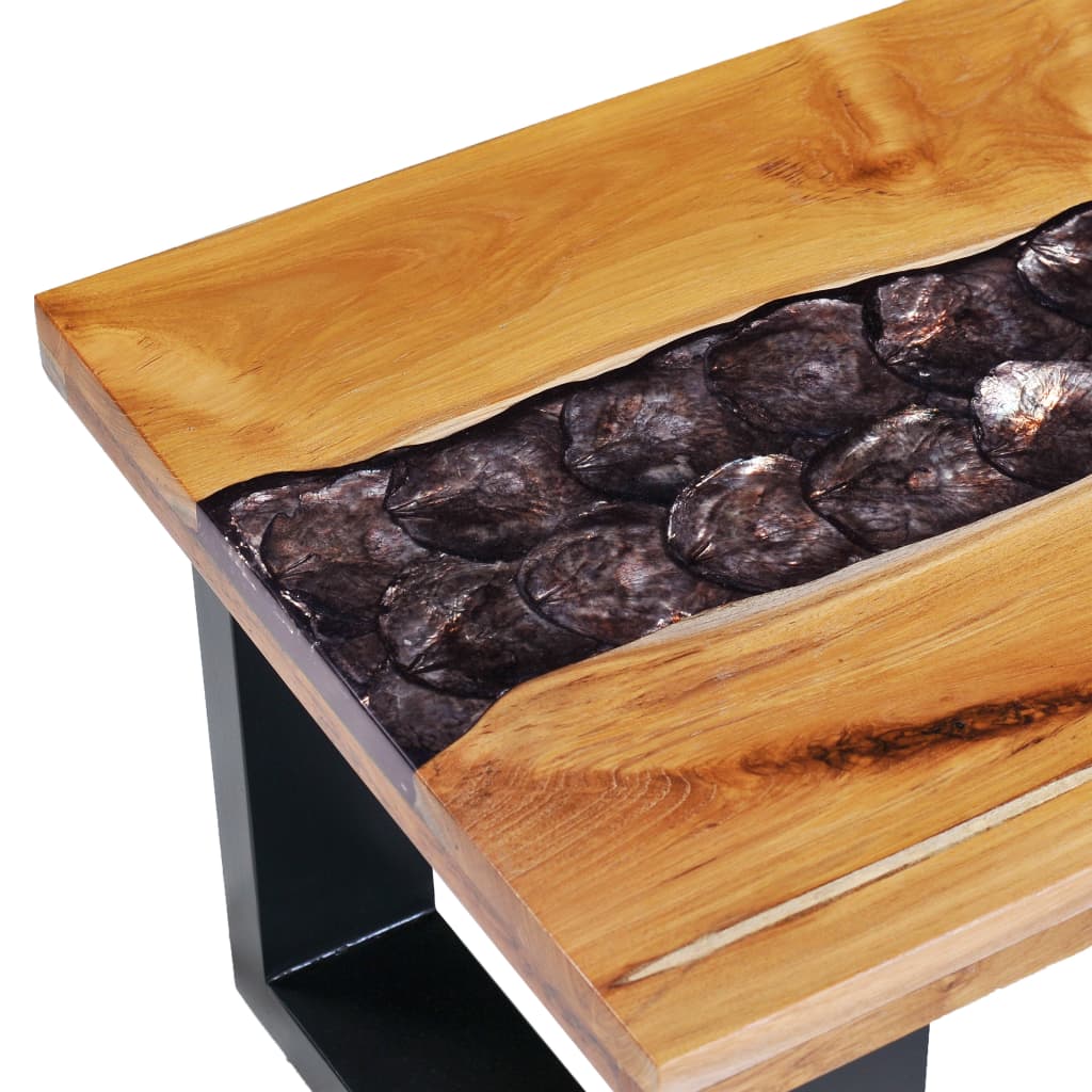 Coffee Table 100x50x40 cm Solid Teak Wood and Polyresin- Coffee Tables - HomeShopIreland - Home Shop Ireland - Coffee Tables - Coffee Table 100x50x40 cm Solid Teak Wood and Polyresin