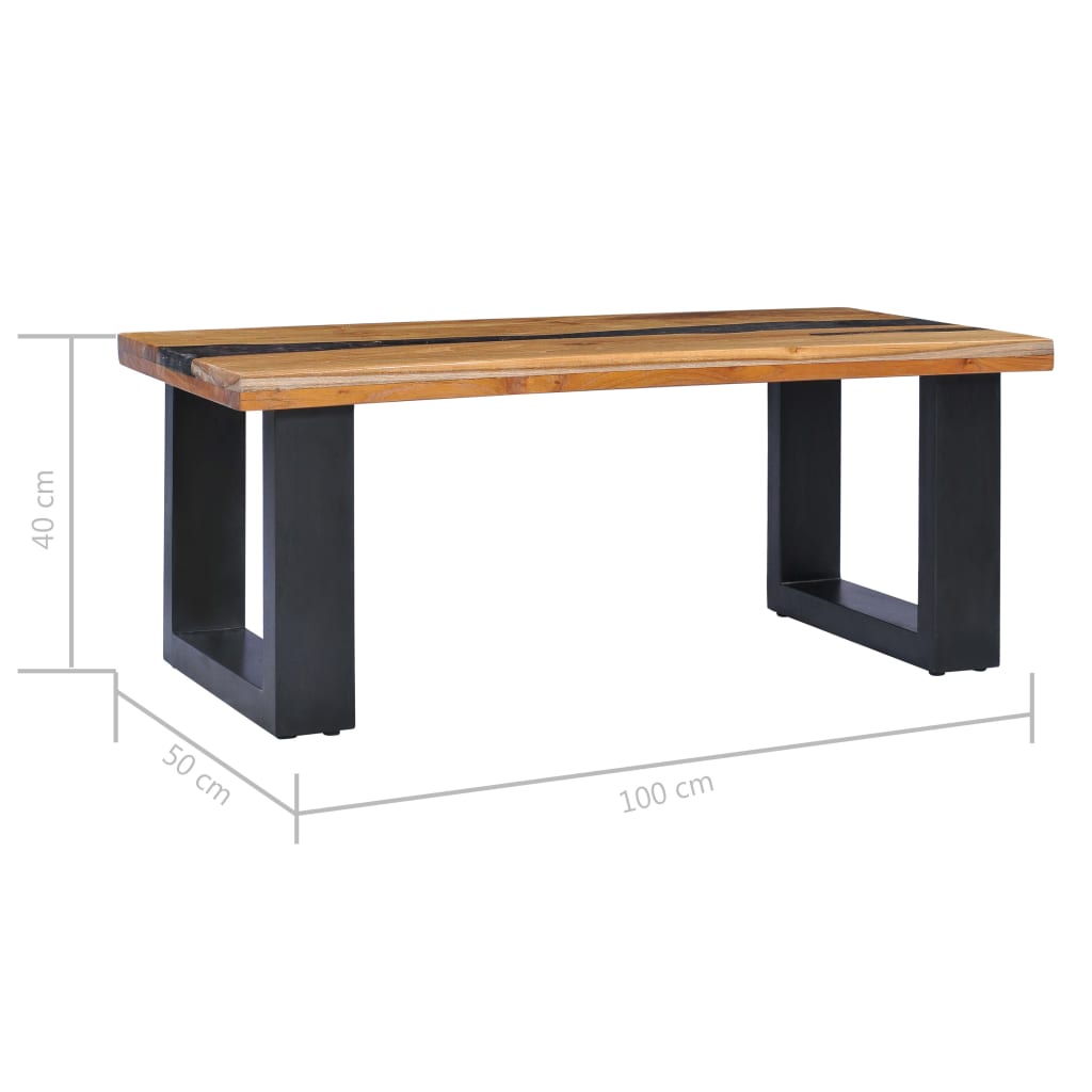 Coffee Table 100x50x40 cm Solid Teak Wood and Polyresin- Coffee Tables - HomeShopIreland - Home Shop Ireland - Coffee Tables - Coffee Table 100x50x40 cm Solid Teak Wood and Polyresin