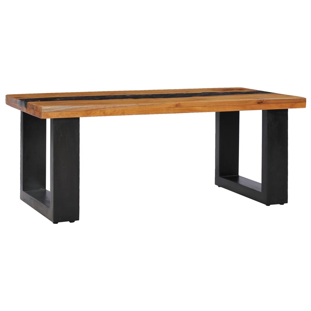Coffee Table 100x50x40 cm Solid Teak Wood and Polyresin- Coffee Tables - HomeShopIreland - Home Shop Ireland - Coffee Tables - Coffee Table 100x50x40 cm Solid Teak Wood and Polyresin