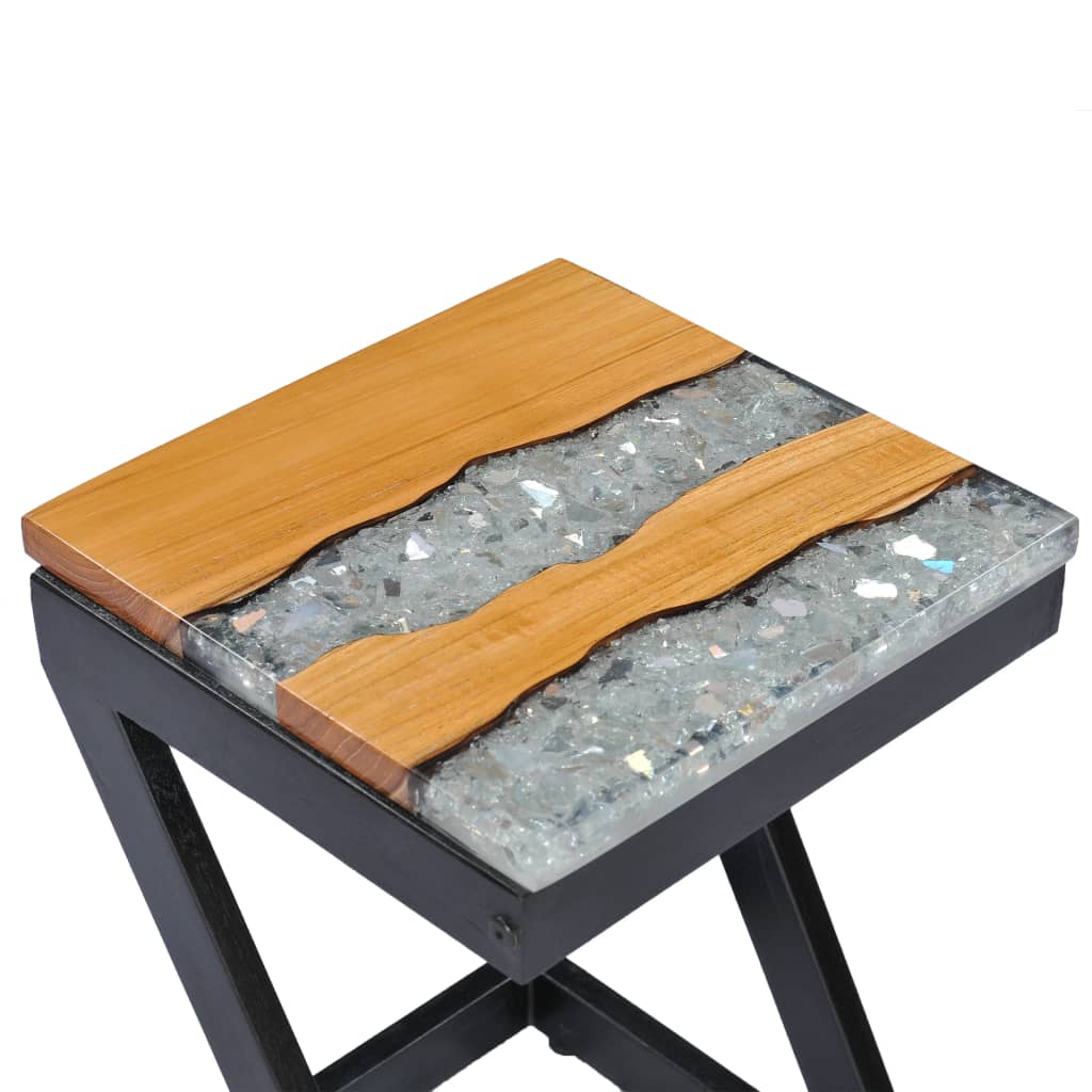 Coffee Table 30x30x50 cm Solid Teak Wood and Polyresin- Coffee Tables - HomeShopIreland - Home Shop Ireland - Coffee Tables - Coffee Table 30x30x50 cm Solid Teak Wood and Polyresin