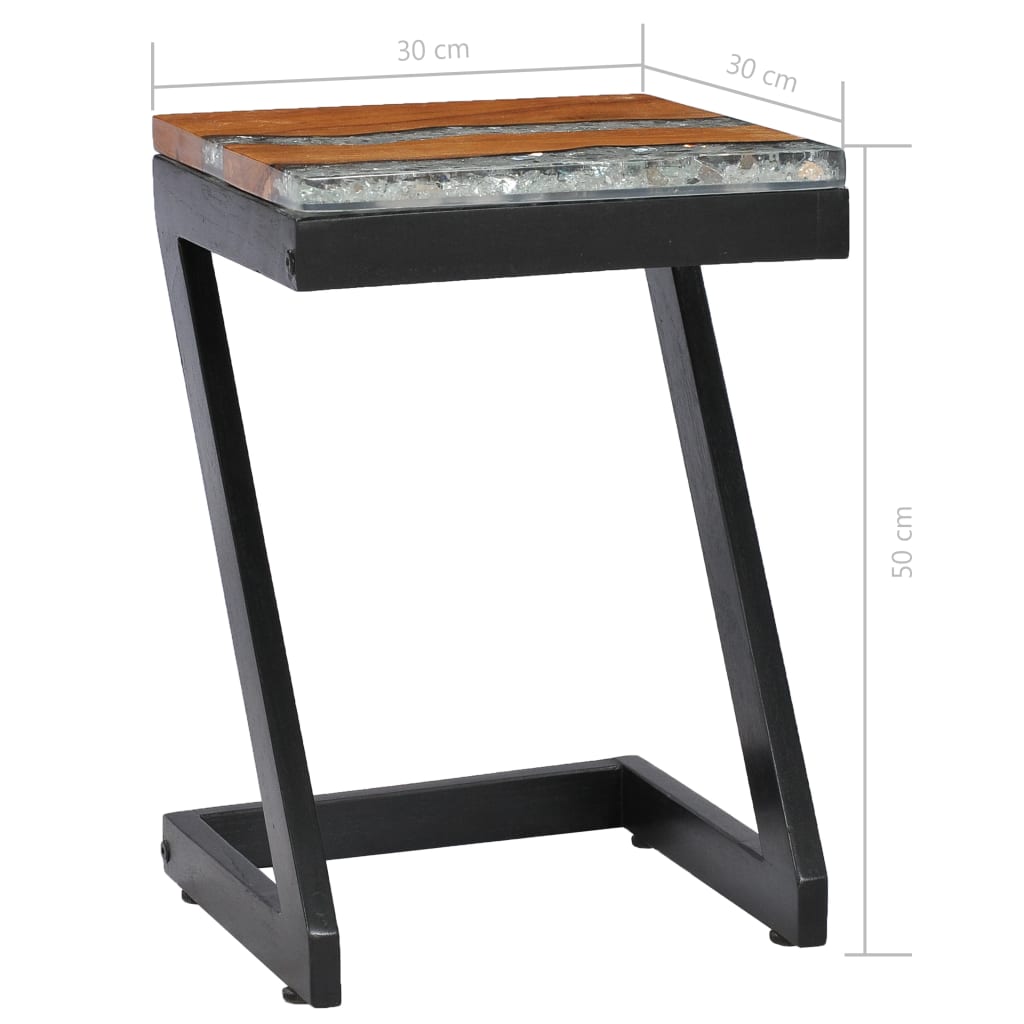 Coffee Table 30x30x50 cm Solid Teak Wood and Polyresin- Coffee Tables - HomeShopIreland - Home Shop Ireland - Coffee Tables - Coffee Table 30x30x50 cm Solid Teak Wood and Polyresin