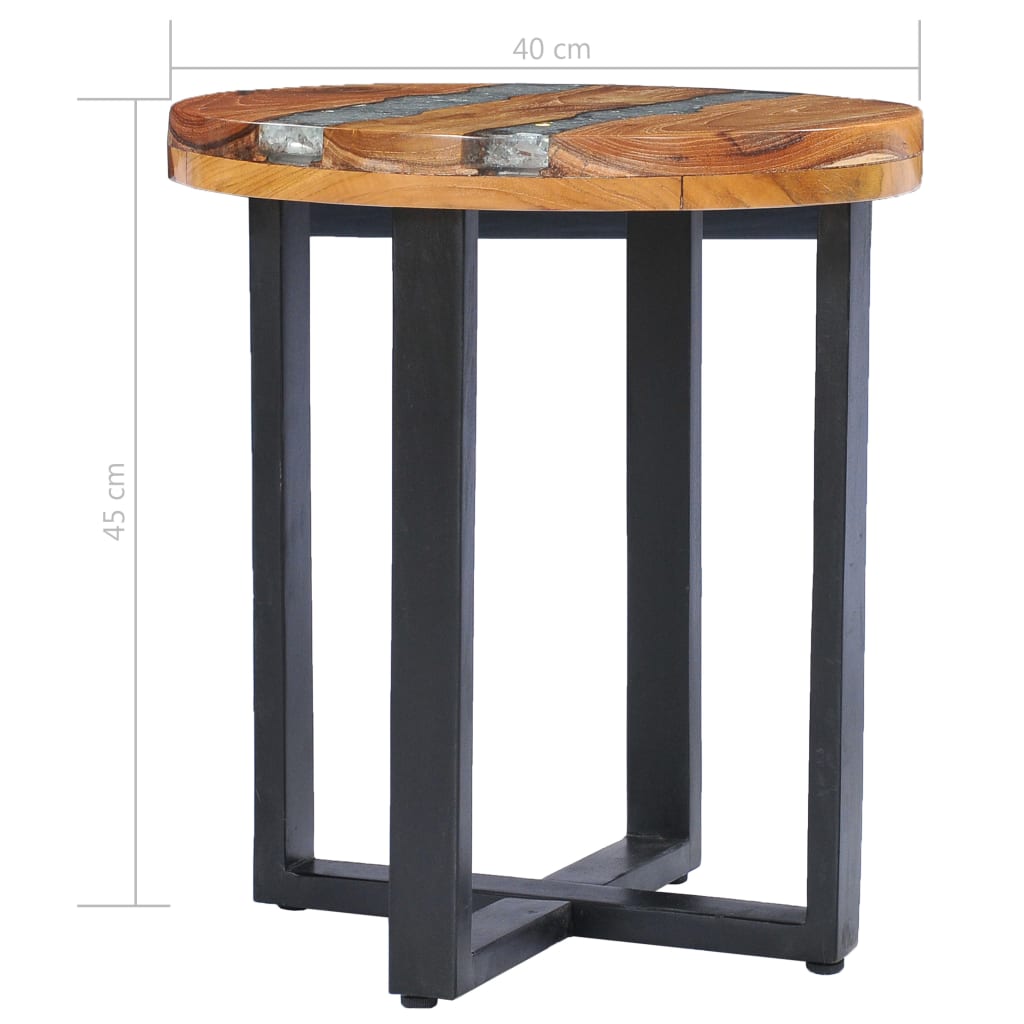 Coffee Table 40x45 cm Solid Teak Wood and Polyresin- Coffee Tables - HomeShopIreland - Home Shop Ireland - Coffee Tables - Coffee Table 40x45 cm Solid Teak Wood and Polyresin
