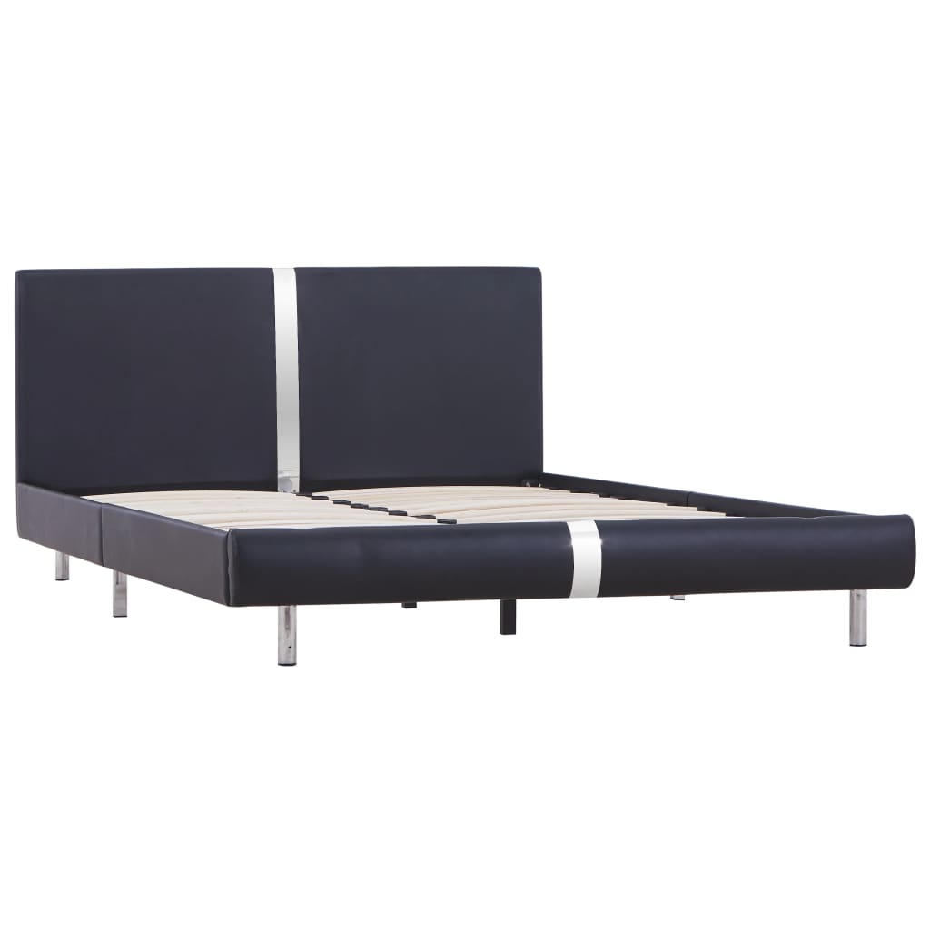 Bed Frame Black Faux Leather 135x190 cm- Beds & Bed Frames - HomeShopIreland - Home Shop Ireland - Beds & Bed Frames - Bed Frame Black Faux Leather 135x190 cm