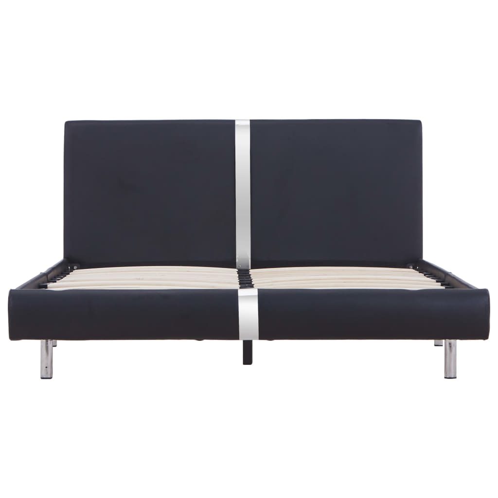 Bed Frame Black Faux Leather 135x190 cm- Beds & Bed Frames - HomeShopIreland - Home Shop Ireland - Beds & Bed Frames - Bed Frame Black Faux Leather 135x190 cm