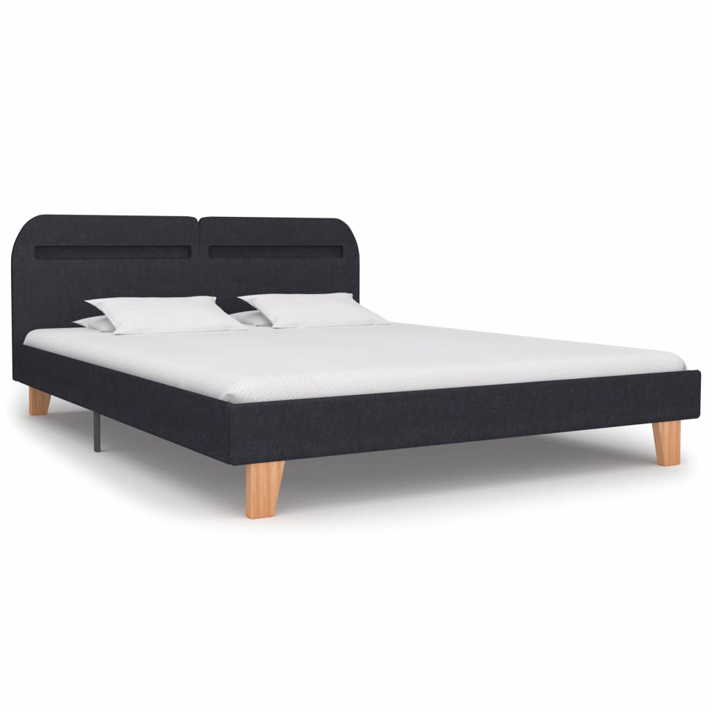Bed Frame with LED Dark Grey Fabric 150x200 cm- Beds & Bed Frames - HomeShopIreland - Home Shop Ireland - Beds & Bed Frames - Bed Frame with LED Dark Grey Fabric 150x200 cm