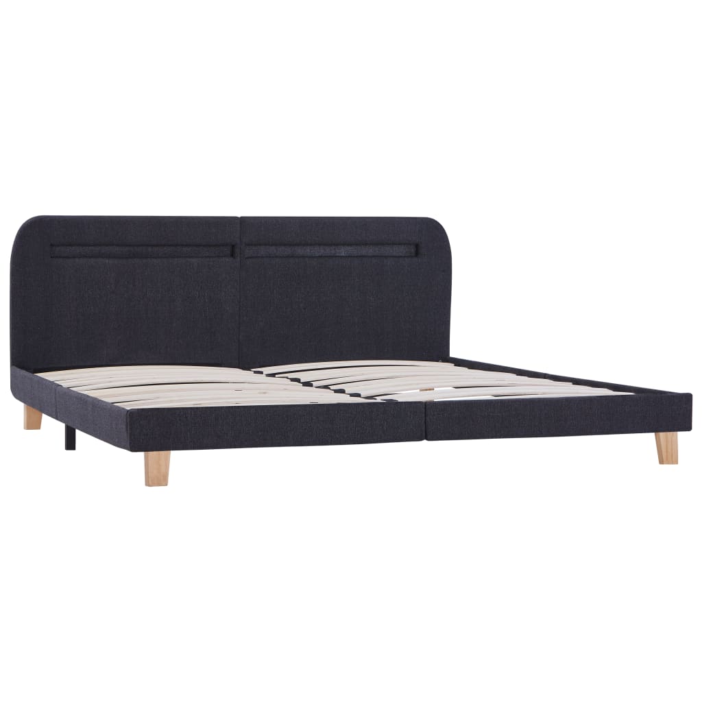 Bed Frame with LED Dark Grey Fabric 150x200 cm- Beds & Bed Frames - HomeShopIreland - Home Shop Ireland - Beds & Bed Frames - Bed Frame with LED Dark Grey Fabric 150x200 cm