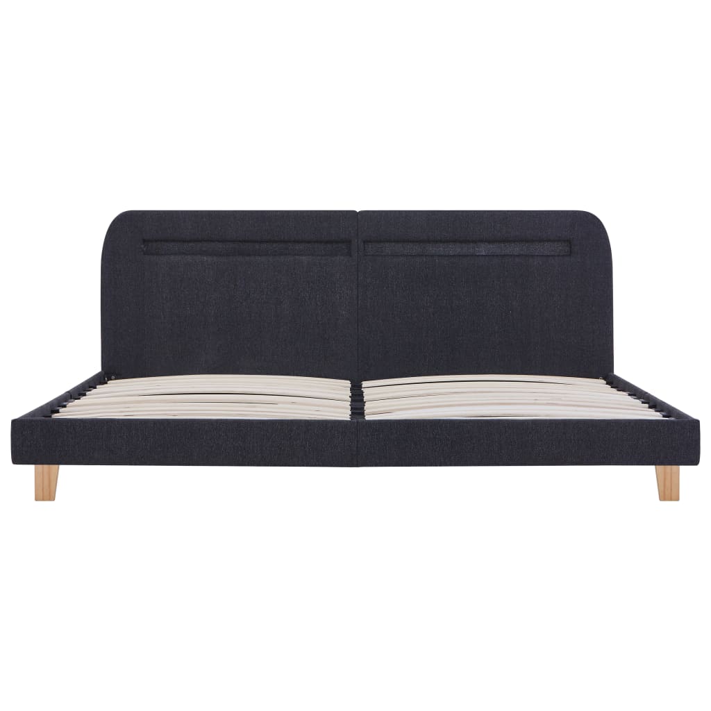Bed Frame with LED Dark Grey Fabric 150x200 cm- Beds & Bed Frames - HomeShopIreland - Home Shop Ireland - Beds & Bed Frames - Bed Frame with LED Dark Grey Fabric 150x200 cm