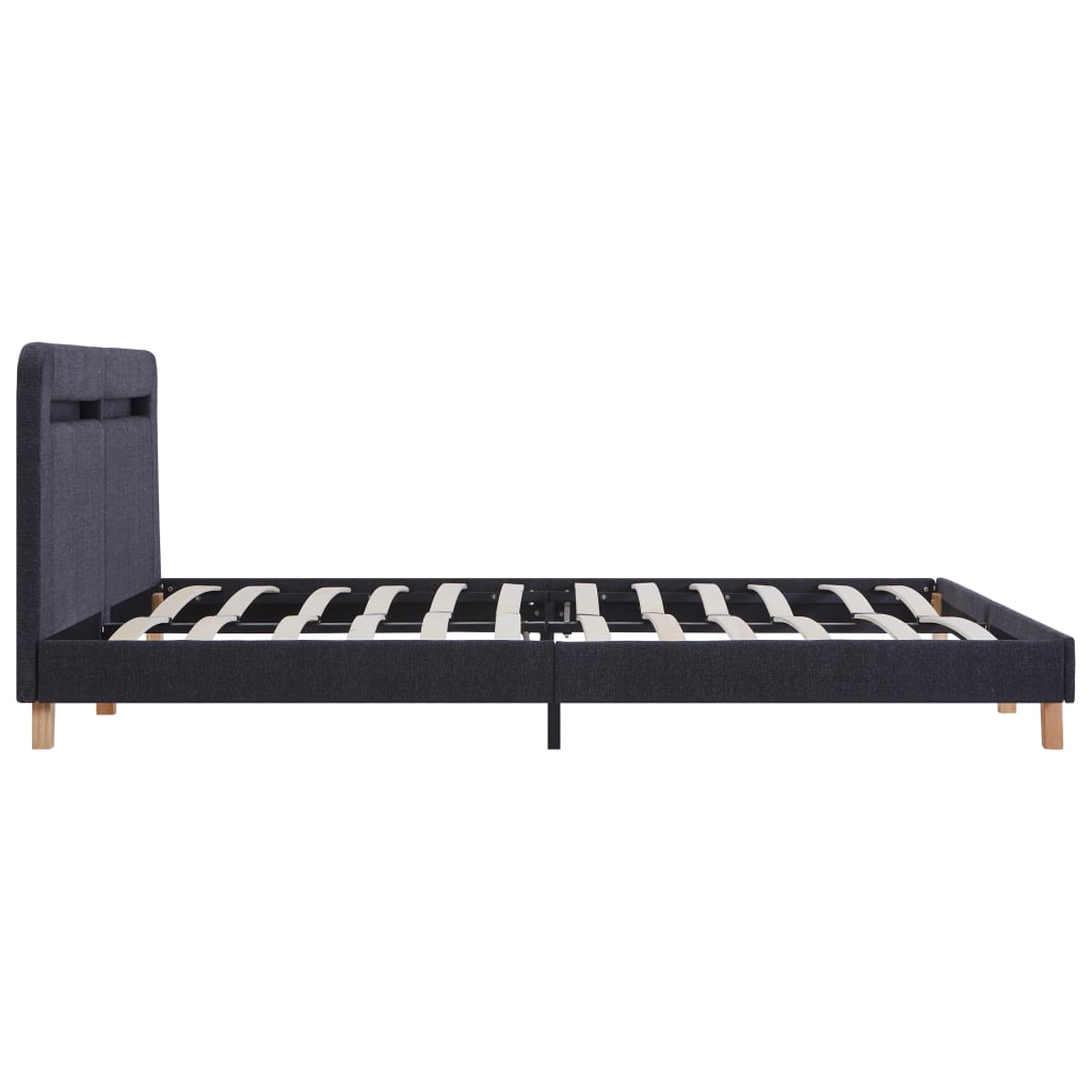 Bed Frame with LED Dark Grey Fabric 150x200 cm- Beds & Bed Frames - HomeShopIreland - Home Shop Ireland - Beds & Bed Frames - Bed Frame with LED Dark Grey Fabric 150x200 cm