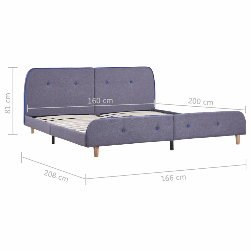 Bed Frame Light Grey Fabric 150x200 cm- Beds & Bed Frames - HomeShopIreland - Home Shop Ireland - Beds & Bed Frames - Bed Frame Light Grey Fabric 150x200 cm