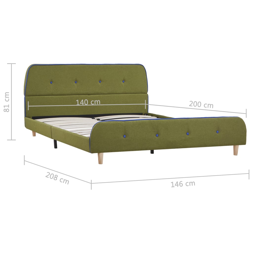 Bed Frame Green Fabric 135x190 cm- Beds & Bed Frames - HomeShopIreland - Home Shop Ireland - Beds & Bed Frames - Bed Frame Green Fabric 135x190 cm