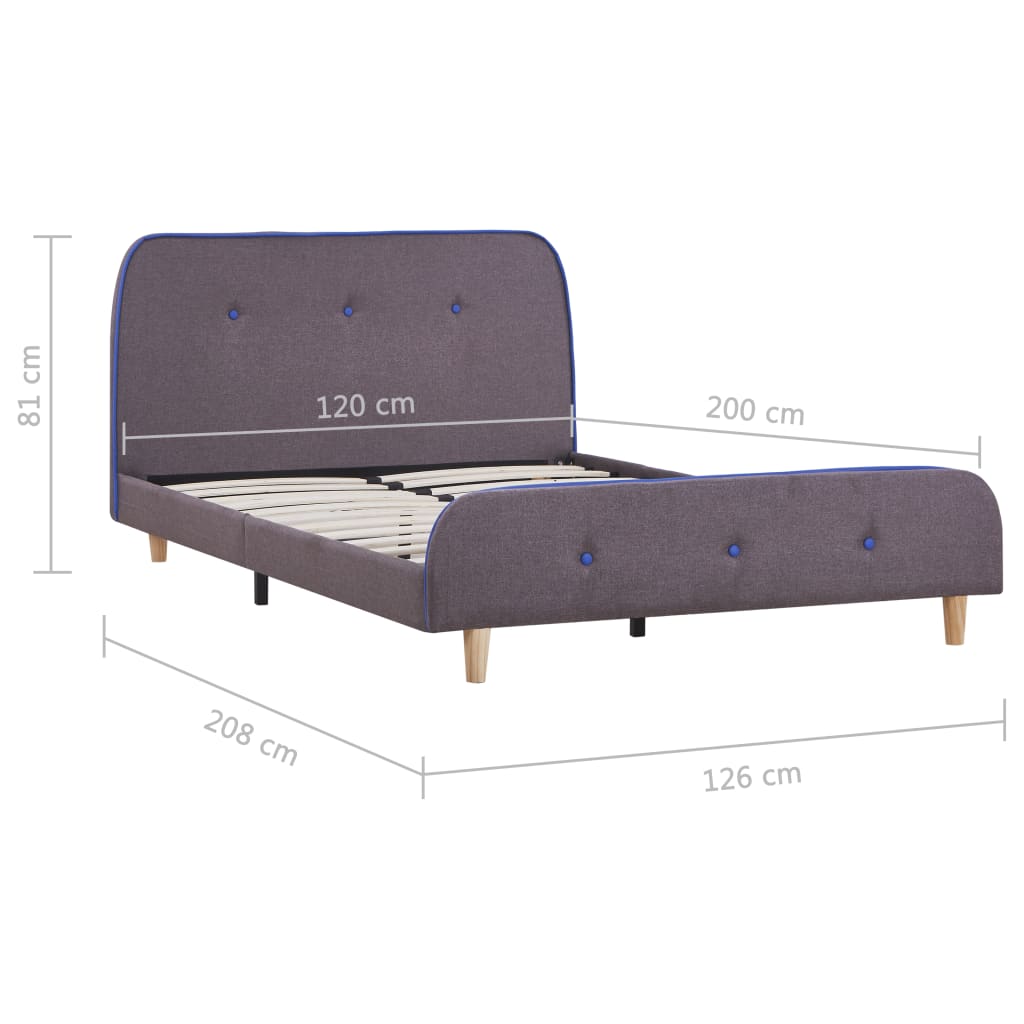 Bed Frame Taupe Fabric 120x190 cm- Beds & Bed Frames - HomeShopIreland - Home Shop Ireland - Beds & Bed Frames - Bed Frame Taupe Fabric 120x190 cm