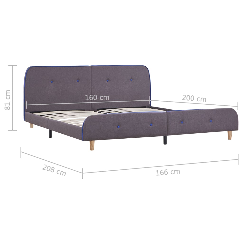 Bed Frame Taupe Fabric 150x200 cm- Beds & Bed Frames - HomeShopIreland - Home Shop Ireland - Beds & Bed Frames - Bed Frame Taupe Fabric 150x200 cm