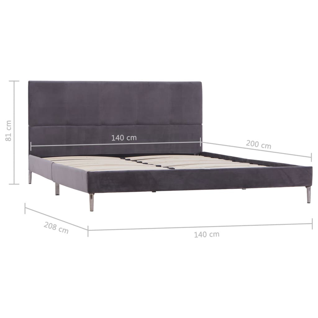 Bed Frame Grey Fabric 135x190 cm- Beds & Bed Frames - HomeShopIreland - Home Shop Ireland - Beds & Bed Frames - Bed Frame Grey Fabric 135x190 cm