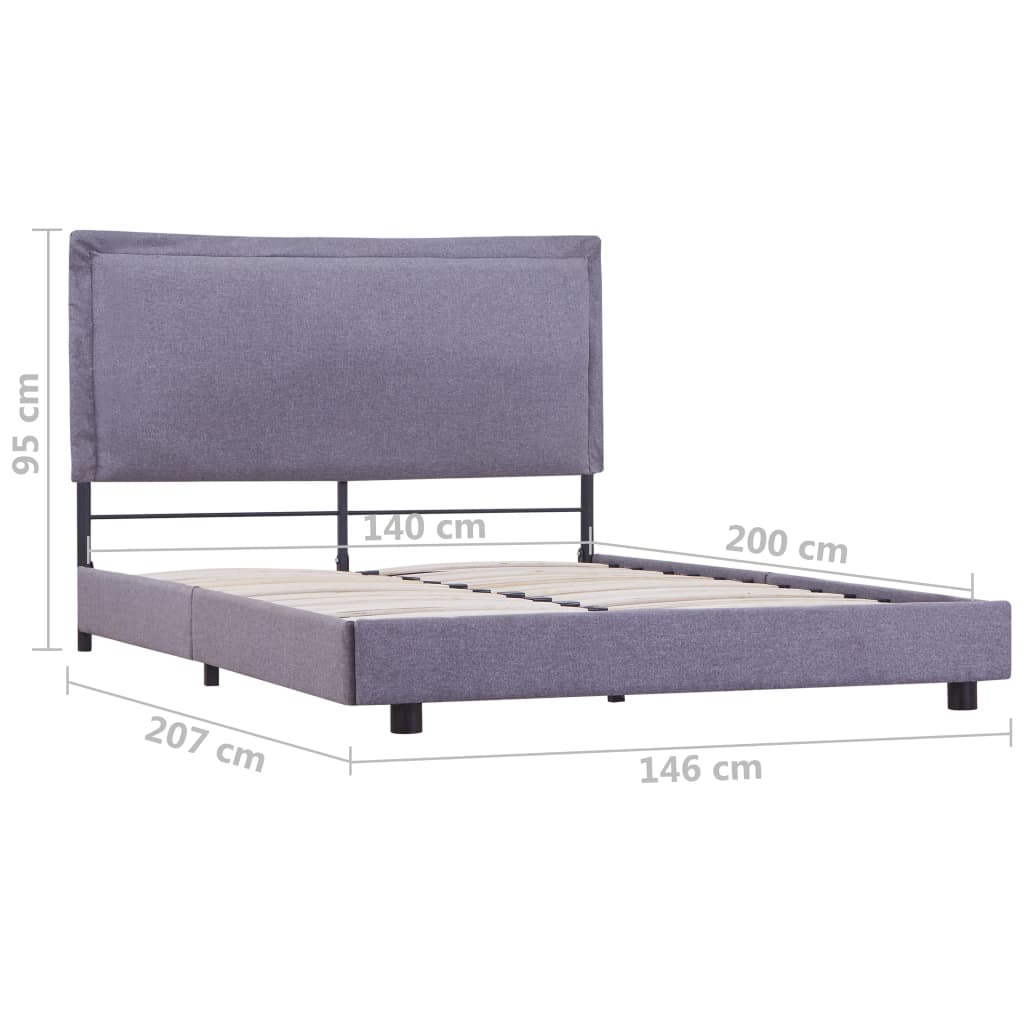 Bed Frame Light Grey Fabric 135x190 cm- Beds & Bed Frames - HomeShopIreland - Home Shop Ireland - Beds & Bed Frames - Bed Frame Light Grey Fabric 135x190 cm