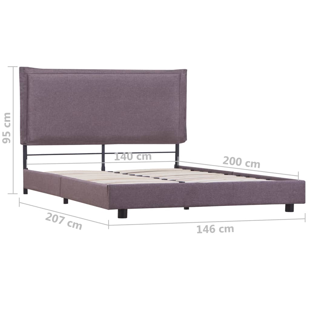 Bed Frame Taupe Fabric 135x190 cm- Beds & Bed Frames - HomeShopIreland - Home Shop Ireland - Beds & Bed Frames - Bed Frame Taupe Fabric 135x190 cm