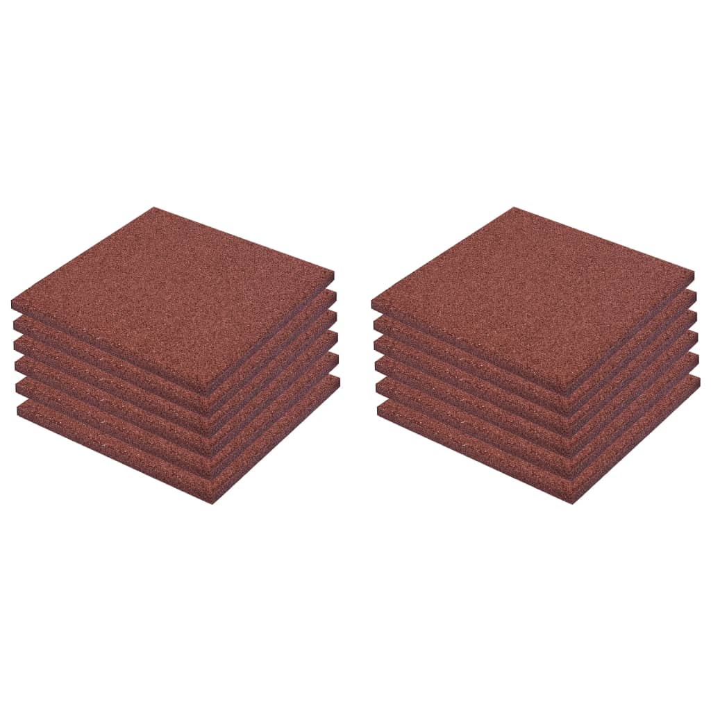 Fall Protection Tiles 12 pcs Rubber 50x50x3 cm Red- Flooring & Carpet - HomeShopIreland - Home Shop Ireland - Flooring & Carpet - Fall Protection Tiles 12 pcs Rubber 50x50x3 cm Red