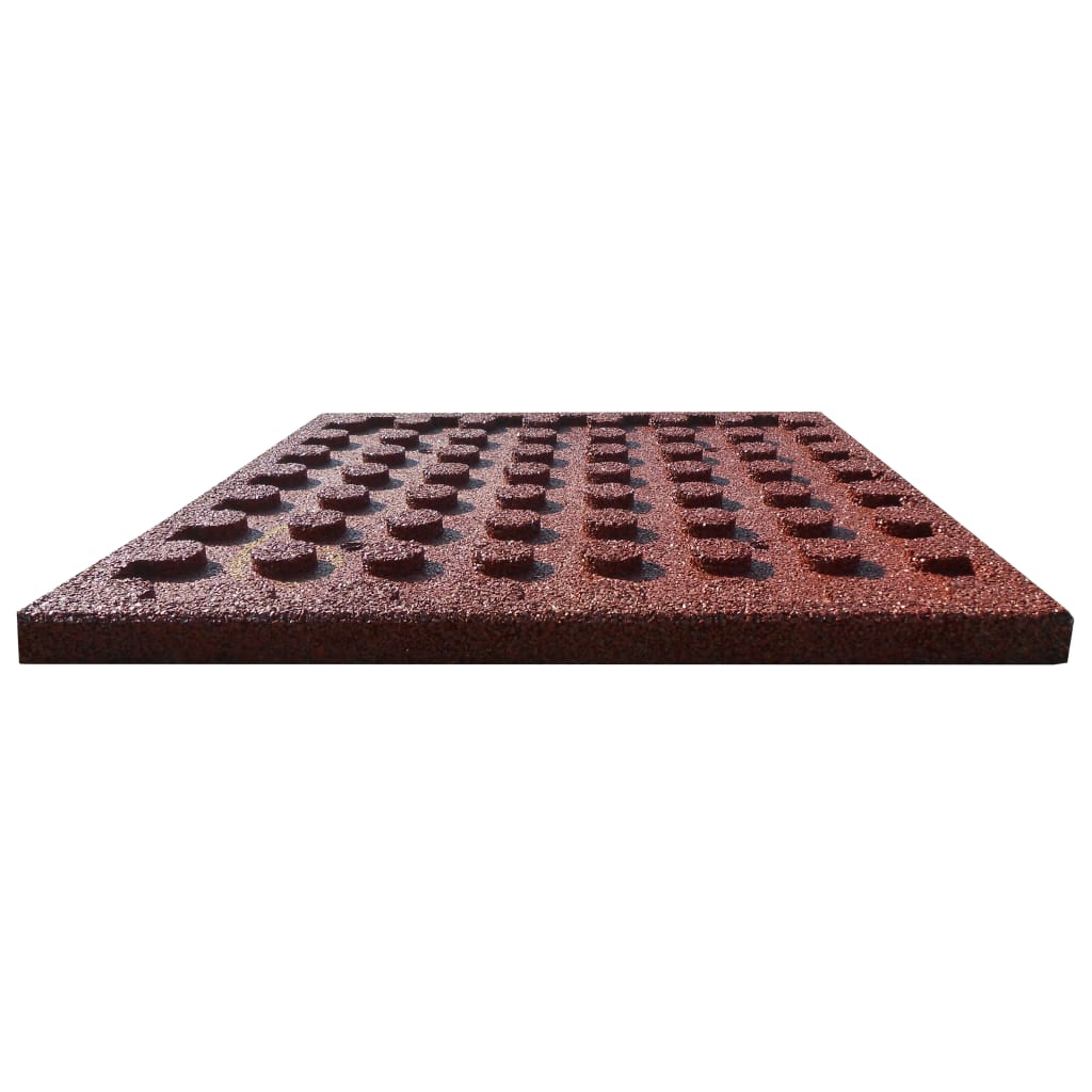Fall Protection Tiles 18 pcs Rubber 50x50x3 cm Red- Flooring & Carpet - HomeShopIreland - Home Shop Ireland - Flooring & Carpet - Fall Protection Tiles 18 pcs Rubber 50x50x3 cm Red