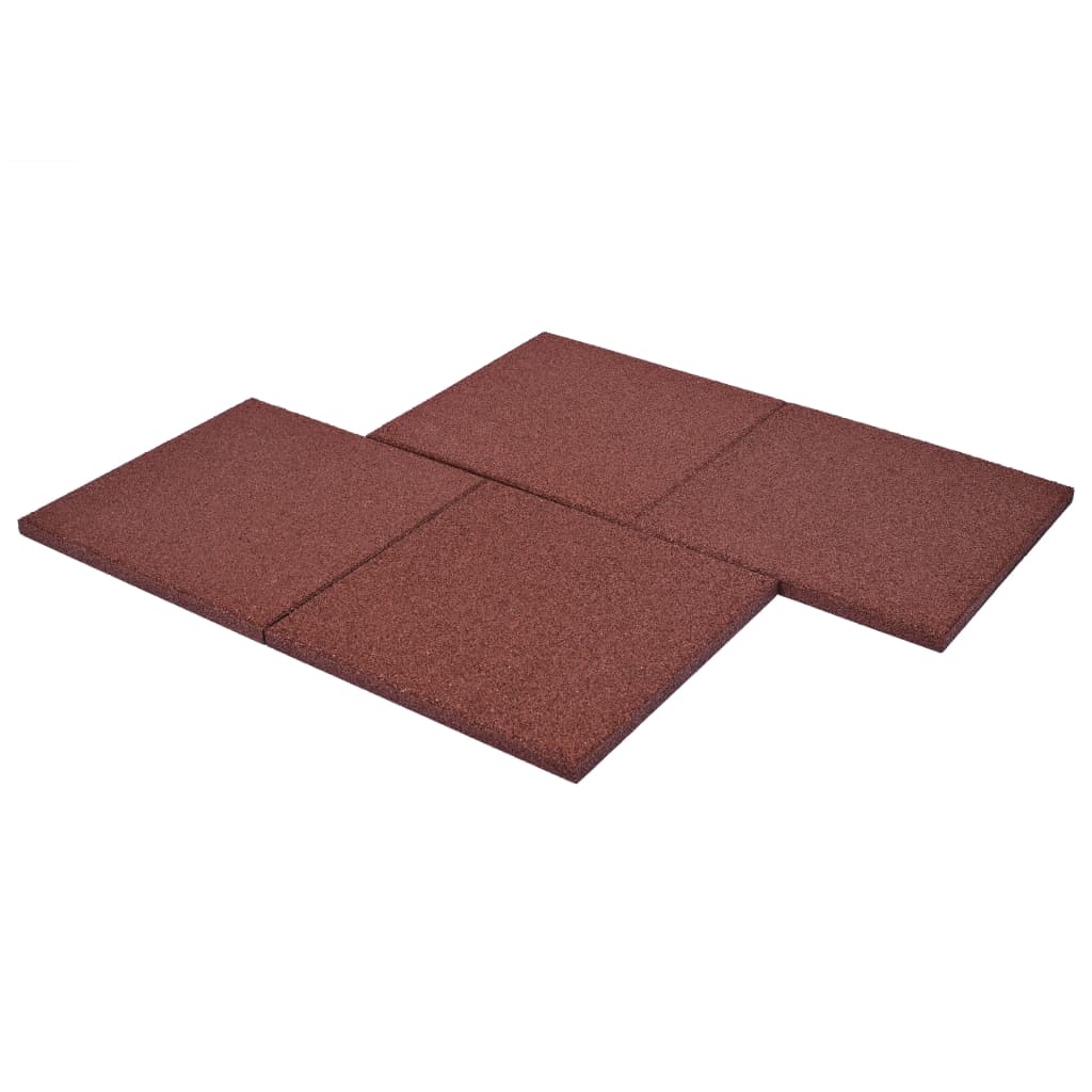 Fall Protection Tiles 18 pcs Rubber 50x50x3 cm Red- Flooring & Carpet - HomeShopIreland - Home Shop Ireland - Flooring & Carpet - Fall Protection Tiles 18 pcs Rubber 50x50x3 cm Red