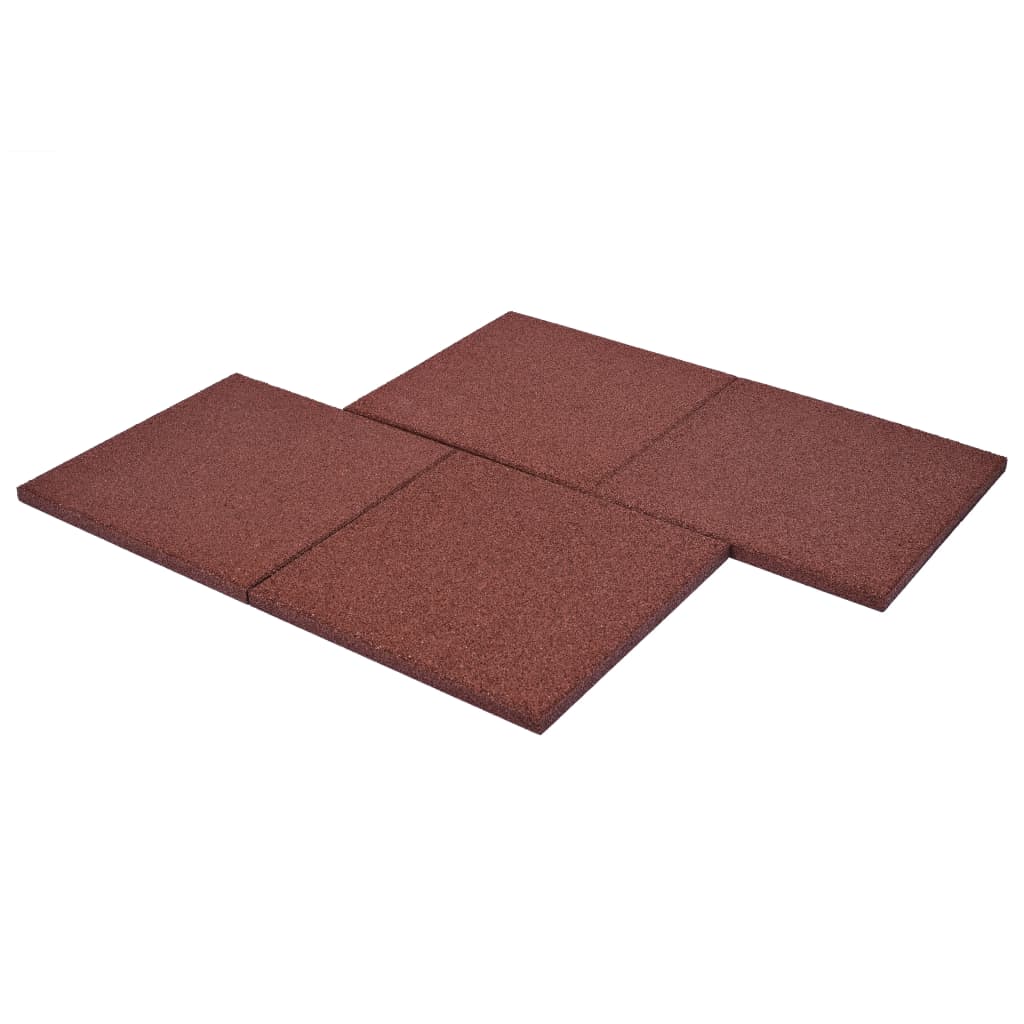 Fall Protection Tiles 24 pcs Rubber 50x50x3 cm Red- Flooring & Carpet - HomeShopIreland - Home Shop Ireland - Flooring & Carpet - Fall Protection Tiles 24 pcs Rubber 50x50x3 cm Red