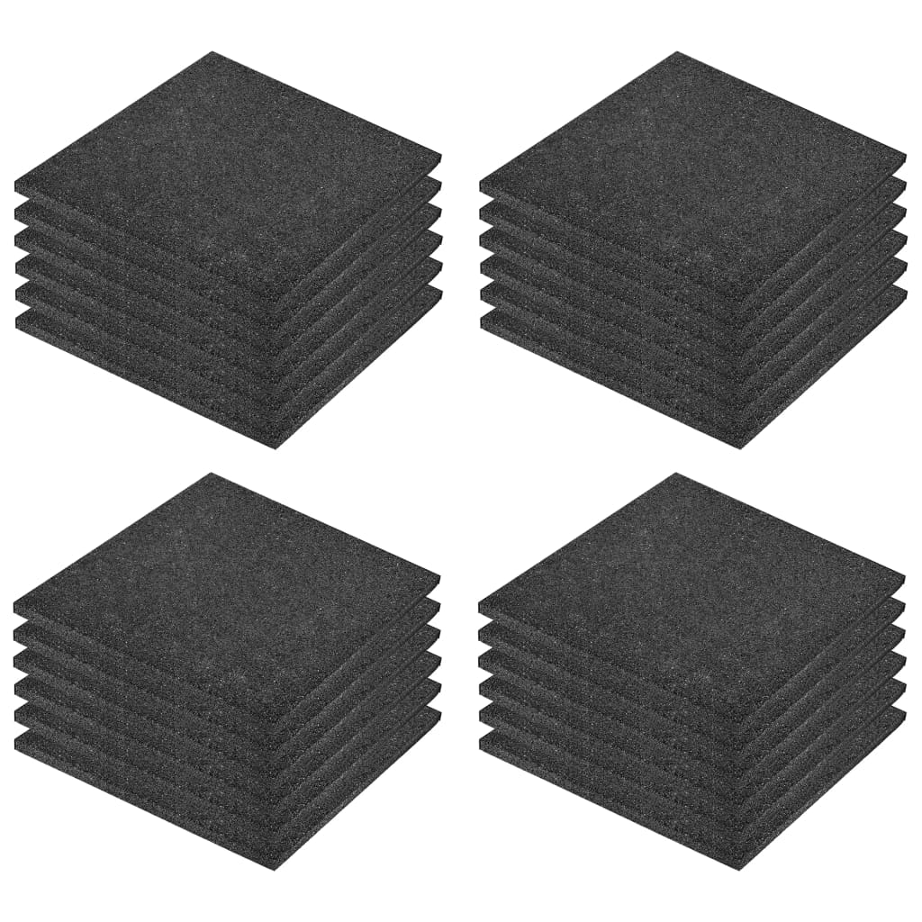 Fall Protection Tiles 24 pcs Rubber 50x50x3 cm Black- Flooring & Carpet - HomeShopIreland - Home Shop Ireland - Flooring & Carpet - Fall Protection Tiles 24 pcs Rubber 50x50x3 cm Black