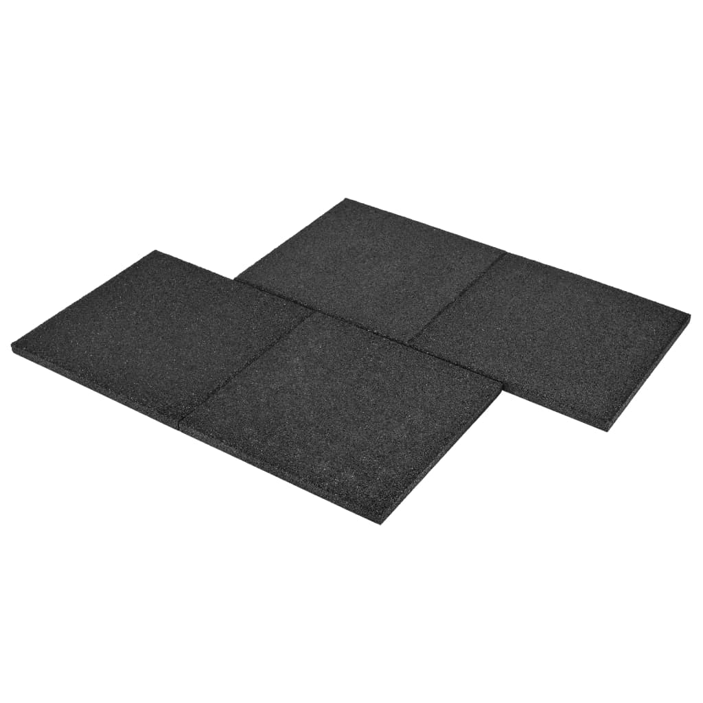 Fall Protection Tiles 24 pcs Rubber 50x50x3 cm Black- Flooring & Carpet - HomeShopIreland - Home Shop Ireland - Flooring & Carpet - Fall Protection Tiles 24 pcs Rubber 50x50x3 cm Black