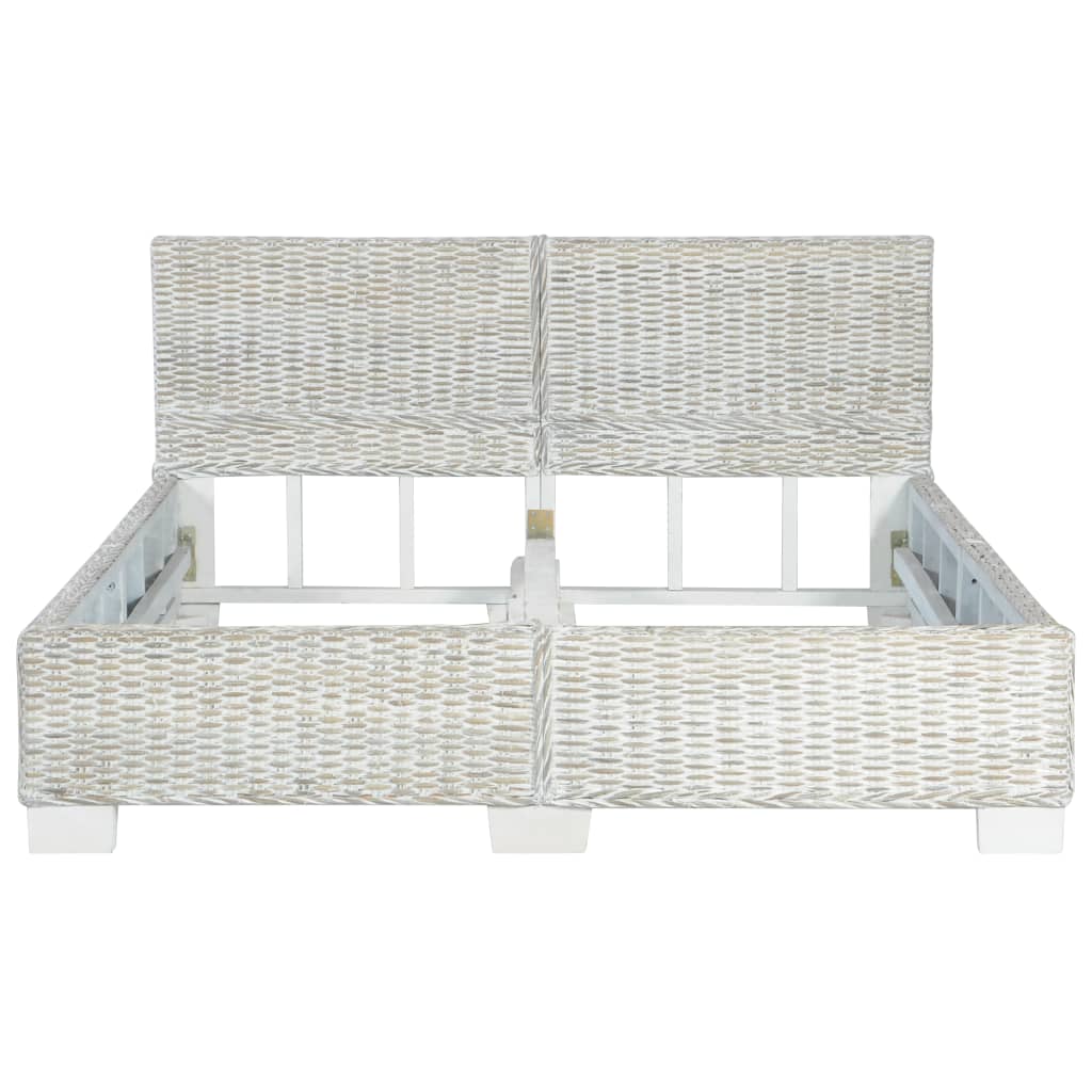 Bed Frame Grey Natural Rattan 140x200 cm- Beds & Bed Frames - HomeShopIreland - Home Shop Ireland - Beds & Bed Frames - Bed Frame Grey Natural Rattan 140x200 cm