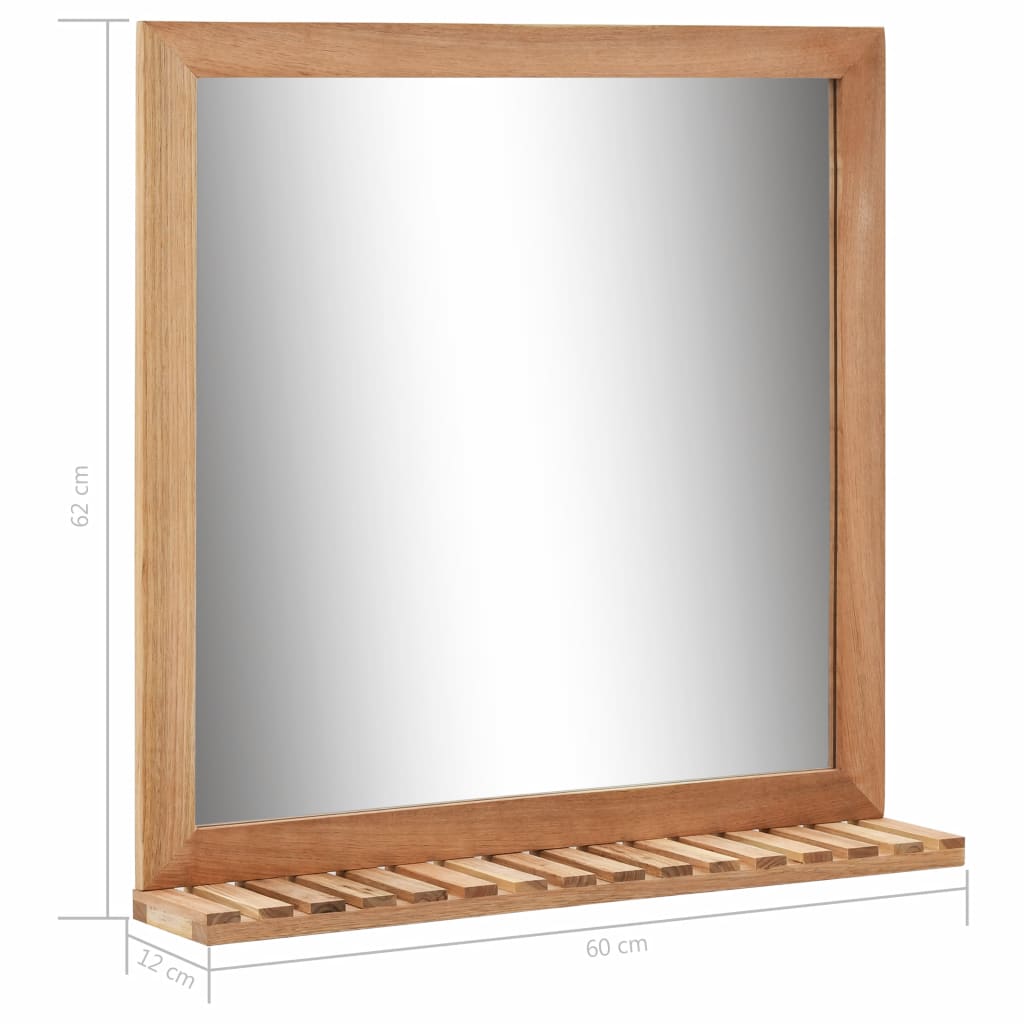 Bathroom Mirror 60x12x62 cm  Solid Walnut Wood- Mirrors - HomeShopIreland - Home Shop Ireland - Mirrors - Bathroom Mirror 60x12x62 cm  Solid Walnut Wood