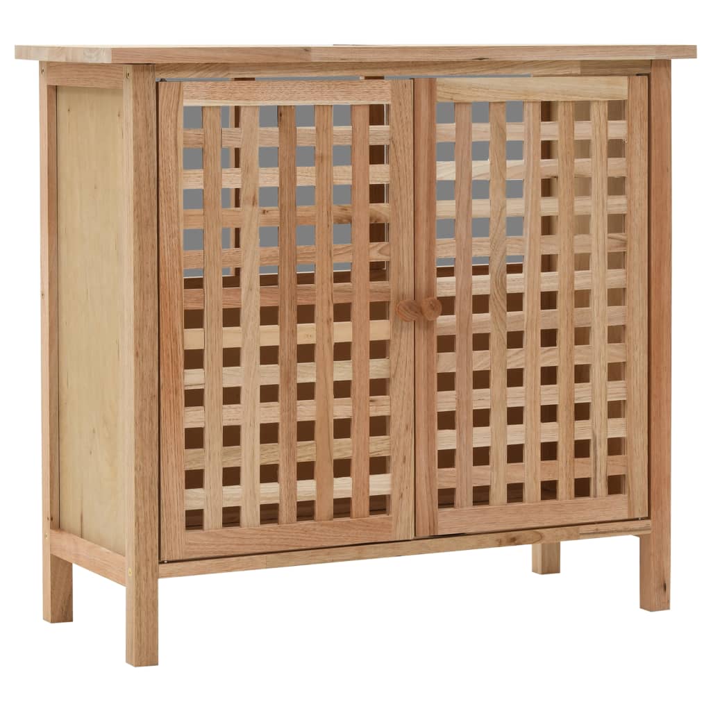 Sink Cabinet with Mirror Solid Walnut Wood- Bathroom Furniture Sets - HomeShopIreland - Home Shop Ireland - Bathroom Furniture Sets - Sink Cabinet with Mirror Solid Walnut Wood