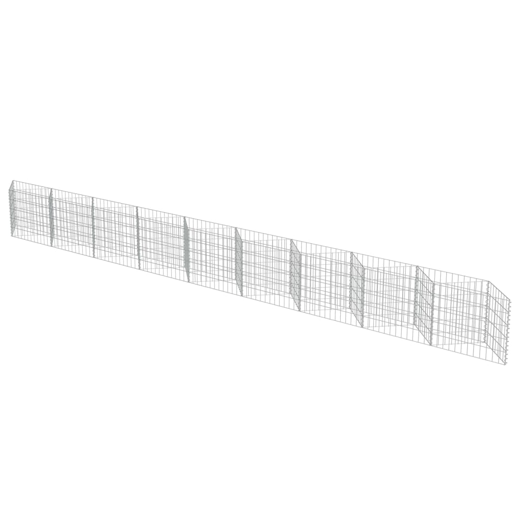 Gabion Wall Galvanised Steel 630x30x50 cm- Fence Panels - HomeShopIreland - Home Shop Ireland - Fence Panels - Gabion Wall Galvanised Steel 630x30x50 cm