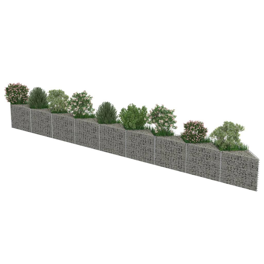 Gabion Wall Galvanised Steel 630x30x50 cm- Fence Panels - HomeShopIreland - Home Shop Ireland - Fence Panels - Gabion Wall Galvanised Steel 630x30x50 cm