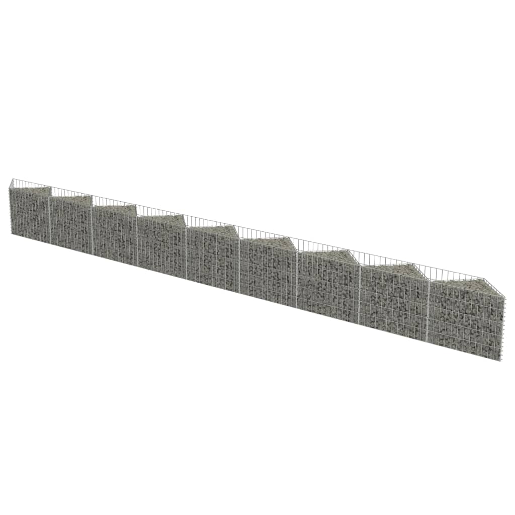 Gabion Wall Galvanised Steel 630x30x50 cm- Fence Panels - HomeShopIreland - Home Shop Ireland - Fence Panels - Gabion Wall Galvanised Steel 630x30x50 cm