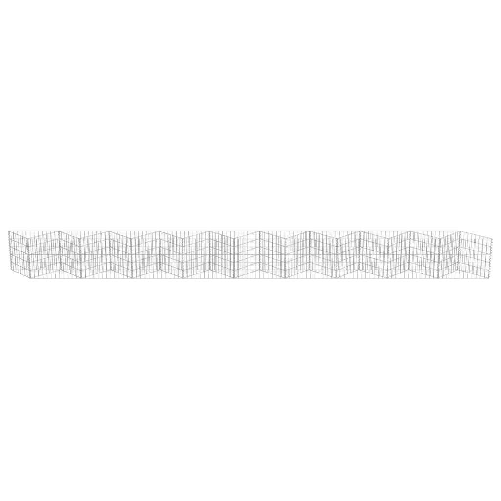 Gabion Wall Galvanised Steel 630x30x50 cm- Fence Panels - HomeShopIreland - Home Shop Ireland - Fence Panels - Gabion Wall Galvanised Steel 630x30x50 cm