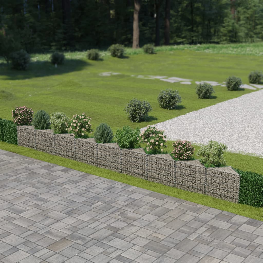Gabion Wall Galvanised Steel 630x30x50 cm- Fence Panels - HomeShopIreland - Home Shop Ireland - Fence Panels - Gabion Wall Galvanised Steel 630x30x50 cm