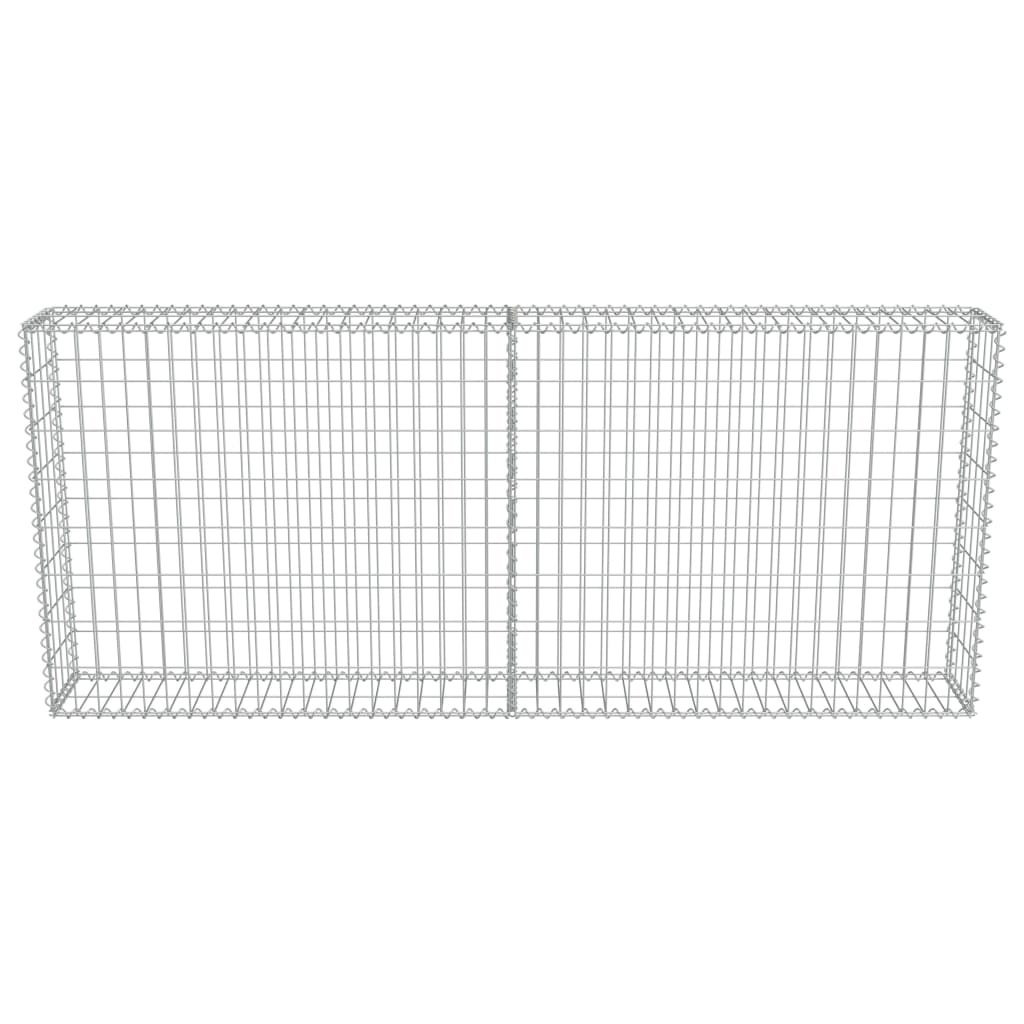 Gabion Wall with Covers Galvanised Steel 200x20x85 cm- Fence Panels - HomeShopIreland - Home Shop Ireland - Fence Panels - Gabion Wall with Covers Galvanised Steel 200x20x85 cm