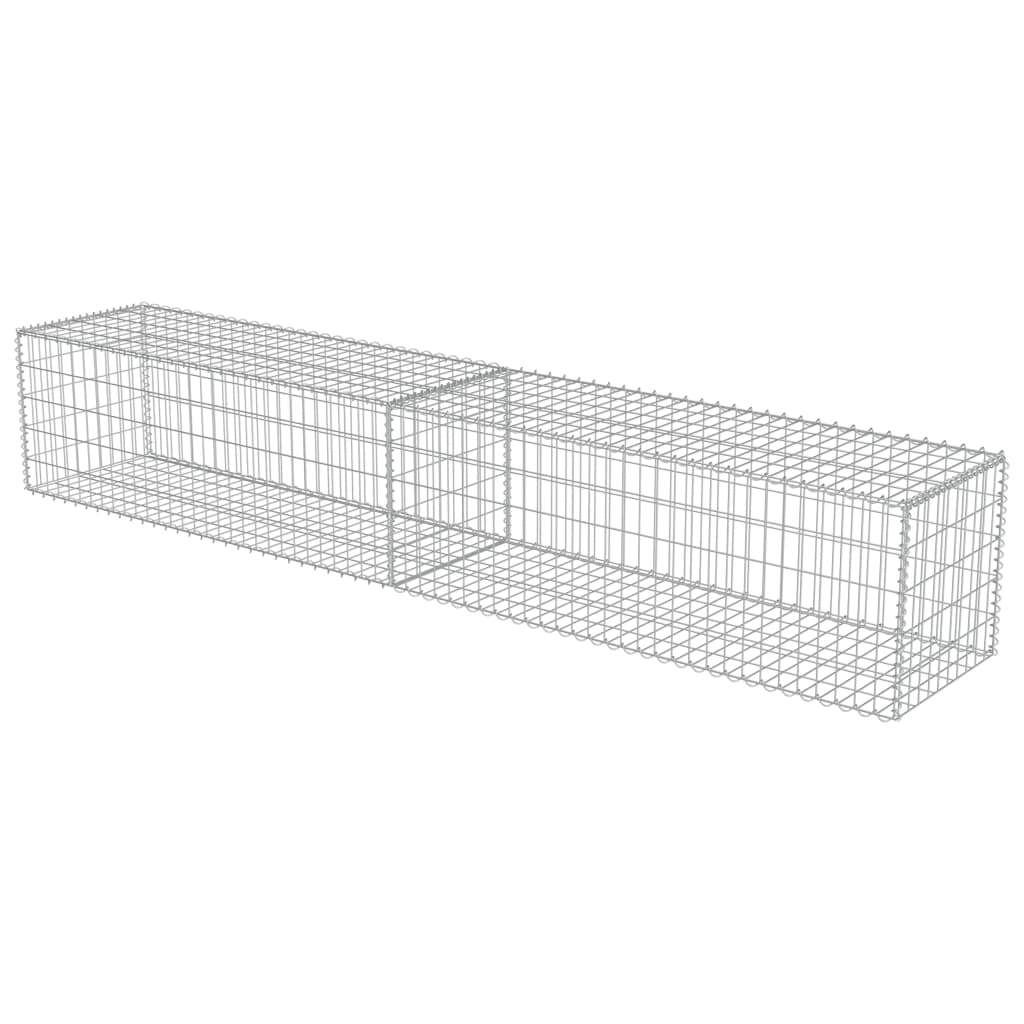 Gabion Wall with Covers Galvanised Steel 300x50x50 cm- Fence Panels - HomeShopIreland - Home Shop Ireland - Fence Panels - Gabion Wall with Covers Galvanised Steel 300x50x50 cm