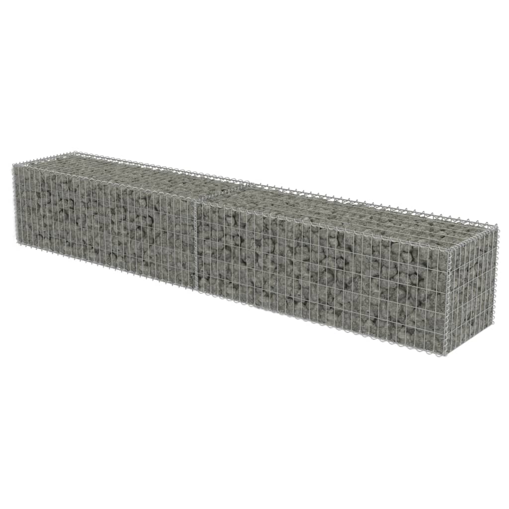 Gabion Wall with Covers Galvanised Steel 300x50x50 cm- Fence Panels - HomeShopIreland - Home Shop Ireland - Fence Panels - Gabion Wall with Covers Galvanised Steel 300x50x50 cm