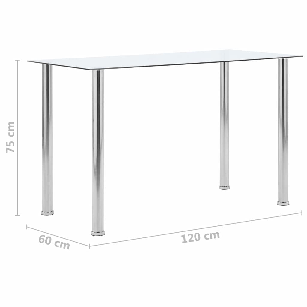 Dining Table Transparent 120x60x75 cm Tempered Glass- Kitchen & Dining Room Tables - HomeShopIreland - Home Shop Ireland - Kitchen & Dining Room Tables - Dining Table Transparent 120x60x75 cm Tempered Glass