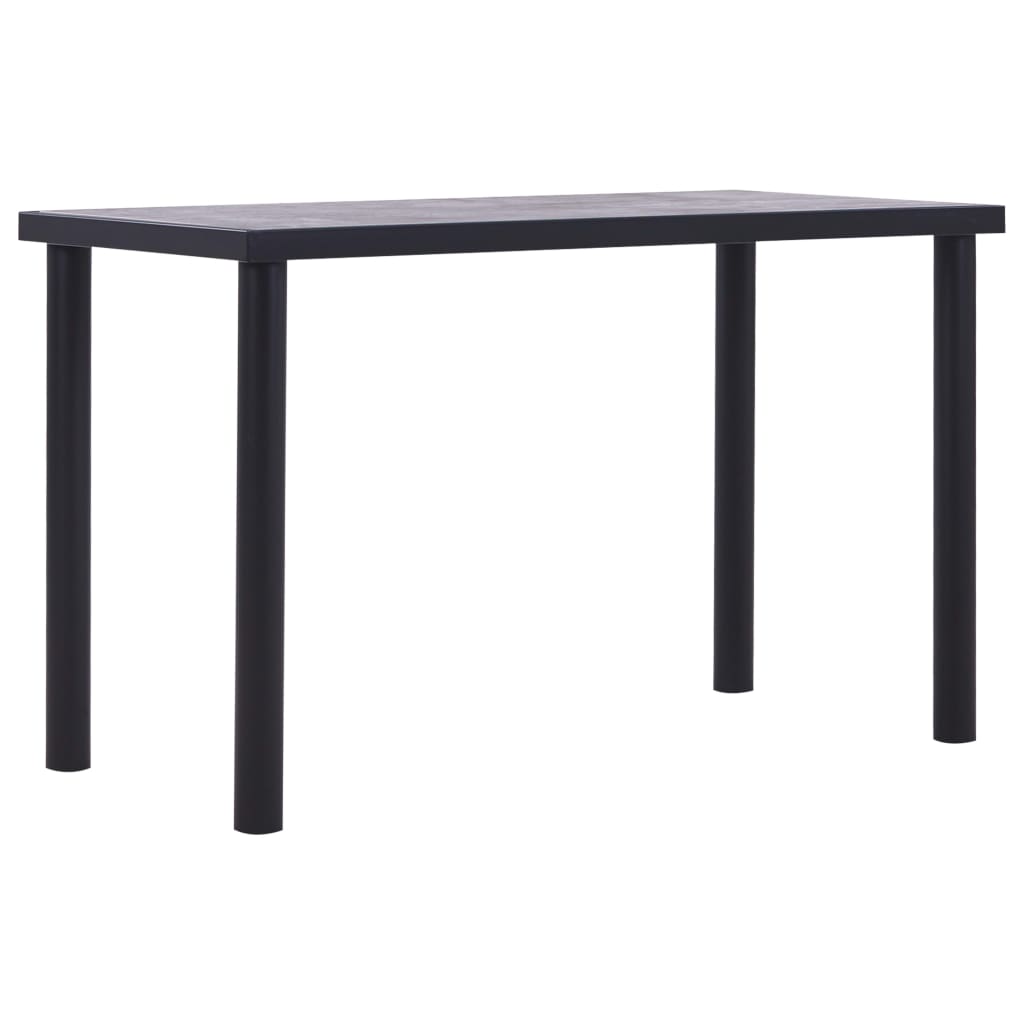 Dining Table Black and Concrete Grey 120x60x75 cm MDF- Kitchen & Dining Room Tables - HomeShopIreland - Home Shop Ireland - Kitchen & Dining Room Tables - Dining Table Black and Concrete Grey 120x60x75 cm MDF