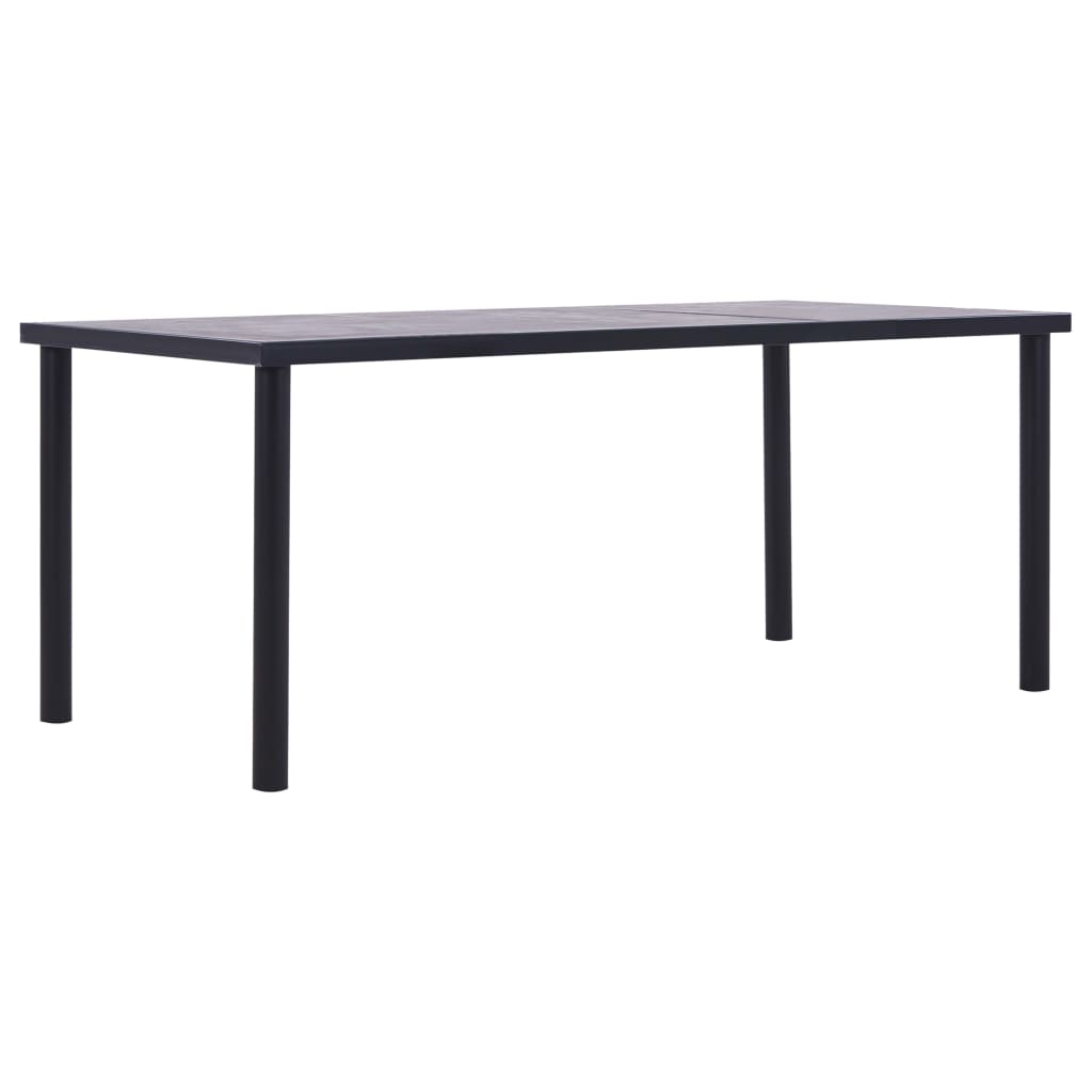 Dining Table Black and Concrete Grey 200x100x75 cm MDF- Kitchen & Dining Room Tables - HomeShopIreland - Home Shop Ireland - Kitchen & Dining Room Tables - Dining Table Black and Concrete Grey 200x100x75 cm MDF