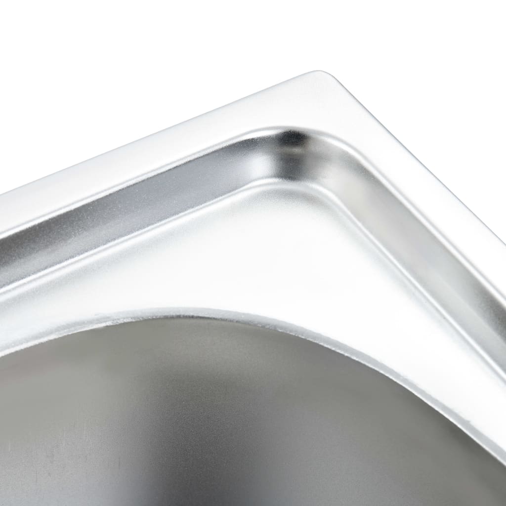 Kitchen Sink Double Basin with Strainer & Trap Stainless Steel- Kitchen & Utility Sinks - HomeShopIreland - Home Shop Ireland - Kitchen & Utility Sinks - Kitchen Sink Double Basin with Strainer & Trap Stainless Steel