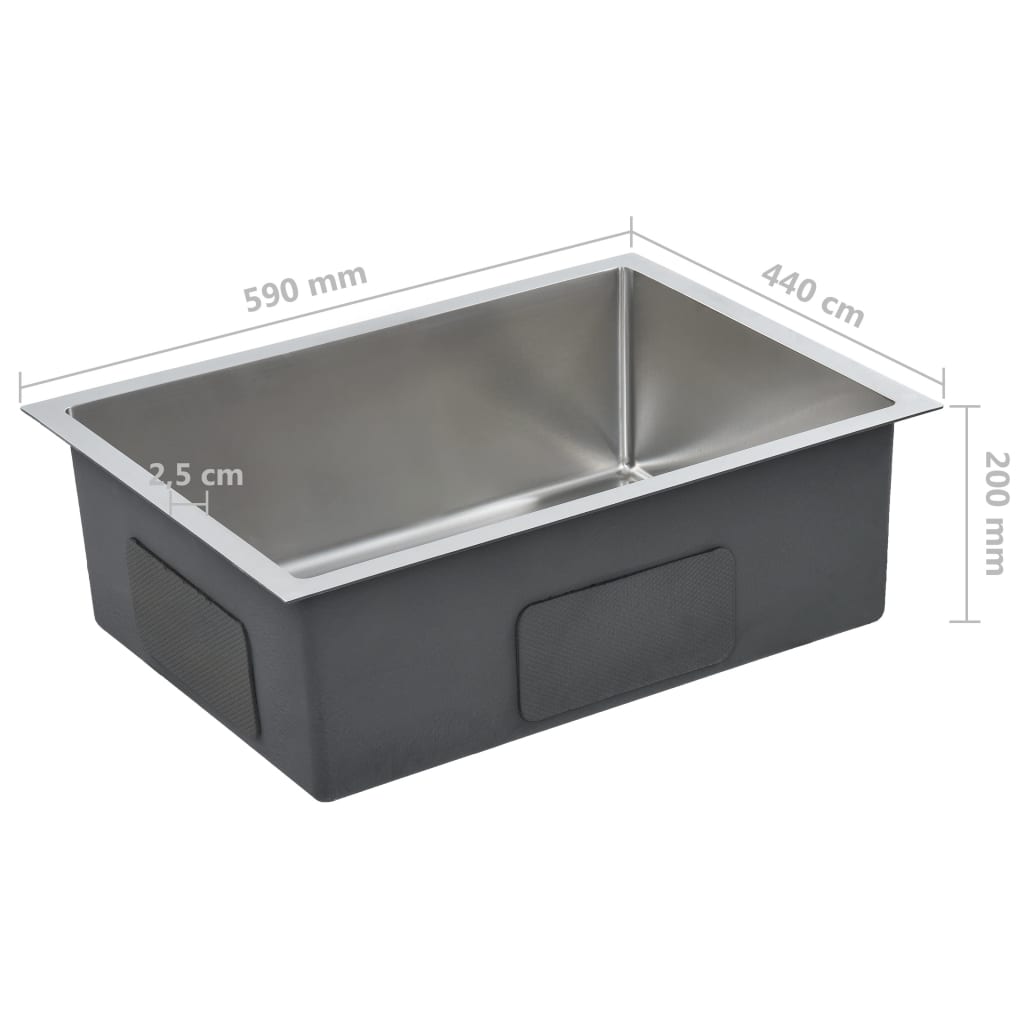 Handmade Kitchen Sink with Strainer Stainless Steel- Kitchen & Utility Sinks - HomeShopIreland - Home Shop Ireland - Kitchen & Utility Sinks - Handmade Kitchen Sink with Strainer Stainless Steel
