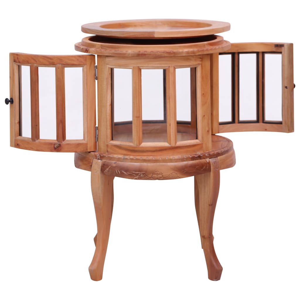 Vitrine Cabinet Natural 50x50x76 cm Solid Mahogany Wood- End Tables - HomeShopIreland - Home Shop Ireland - End Tables - Vitrine Cabinet Natural 50x50x76 cm Solid Mahogany Wood