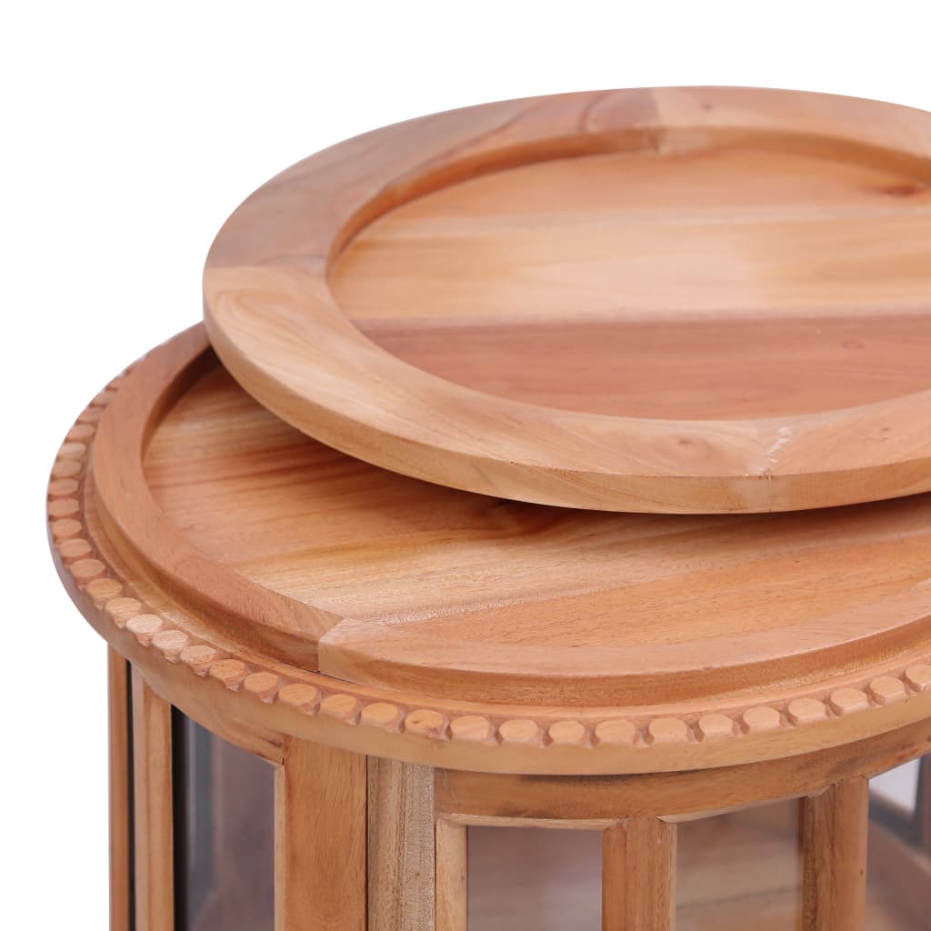 Vitrine Cabinet Natural 50x50x76 cm Solid Mahogany Wood- End Tables - HomeShopIreland - Home Shop Ireland - End Tables - Vitrine Cabinet Natural 50x50x76 cm Solid Mahogany Wood