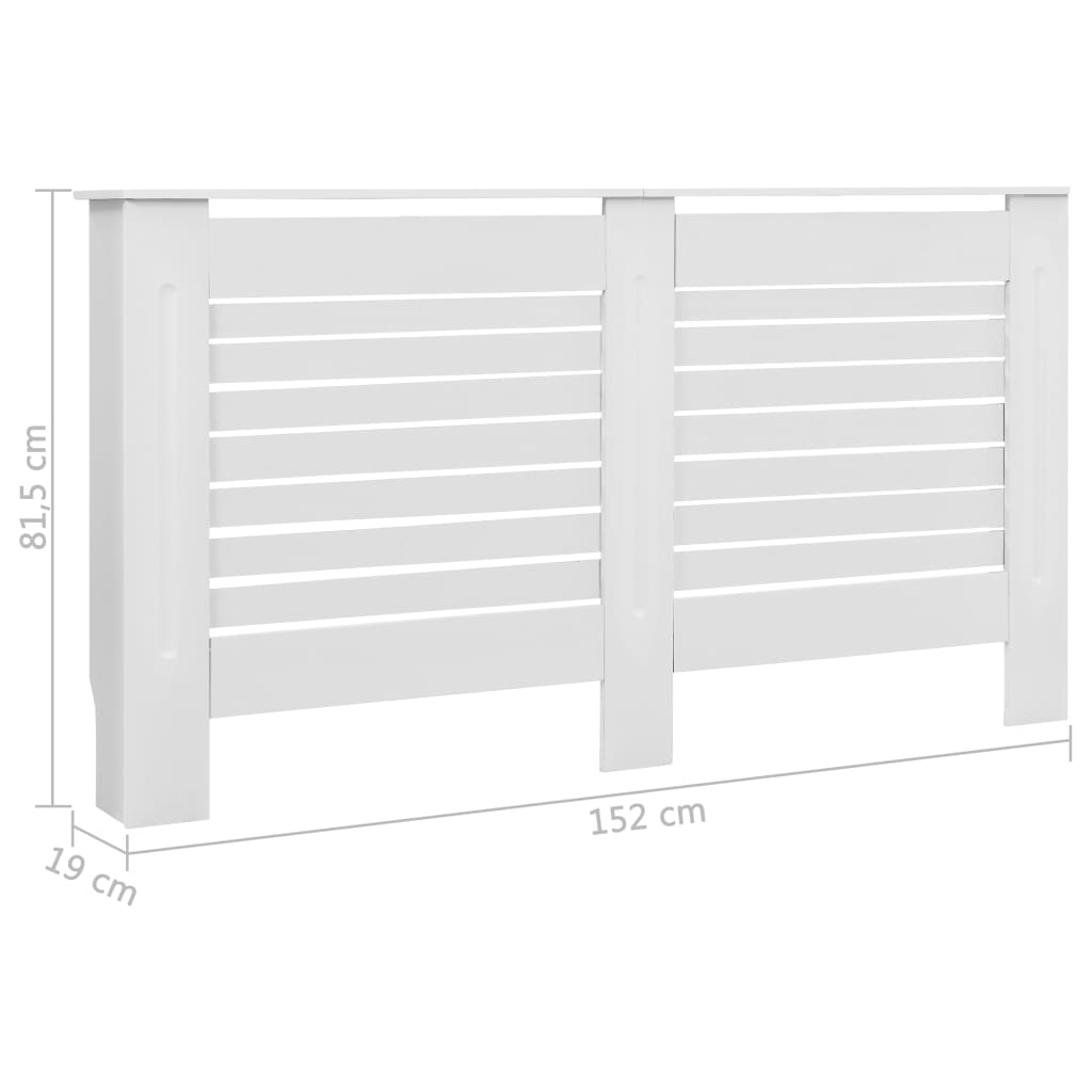 Radiator Cover White 152x19x81.5 cm MDF- Heating Radiator Accessories - HomeShopIreland - Home Shop Ireland - Heating Radiator Accessories - Radiator Cover White 152x19x81.5 cm MDF