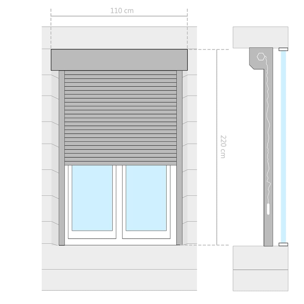 Roller Shutter Aluminium 110x220 cm White- Shutters - HomeShopIreland - Home Shop Ireland - Shutters - Roller Shutter Aluminium 110x220 cm White